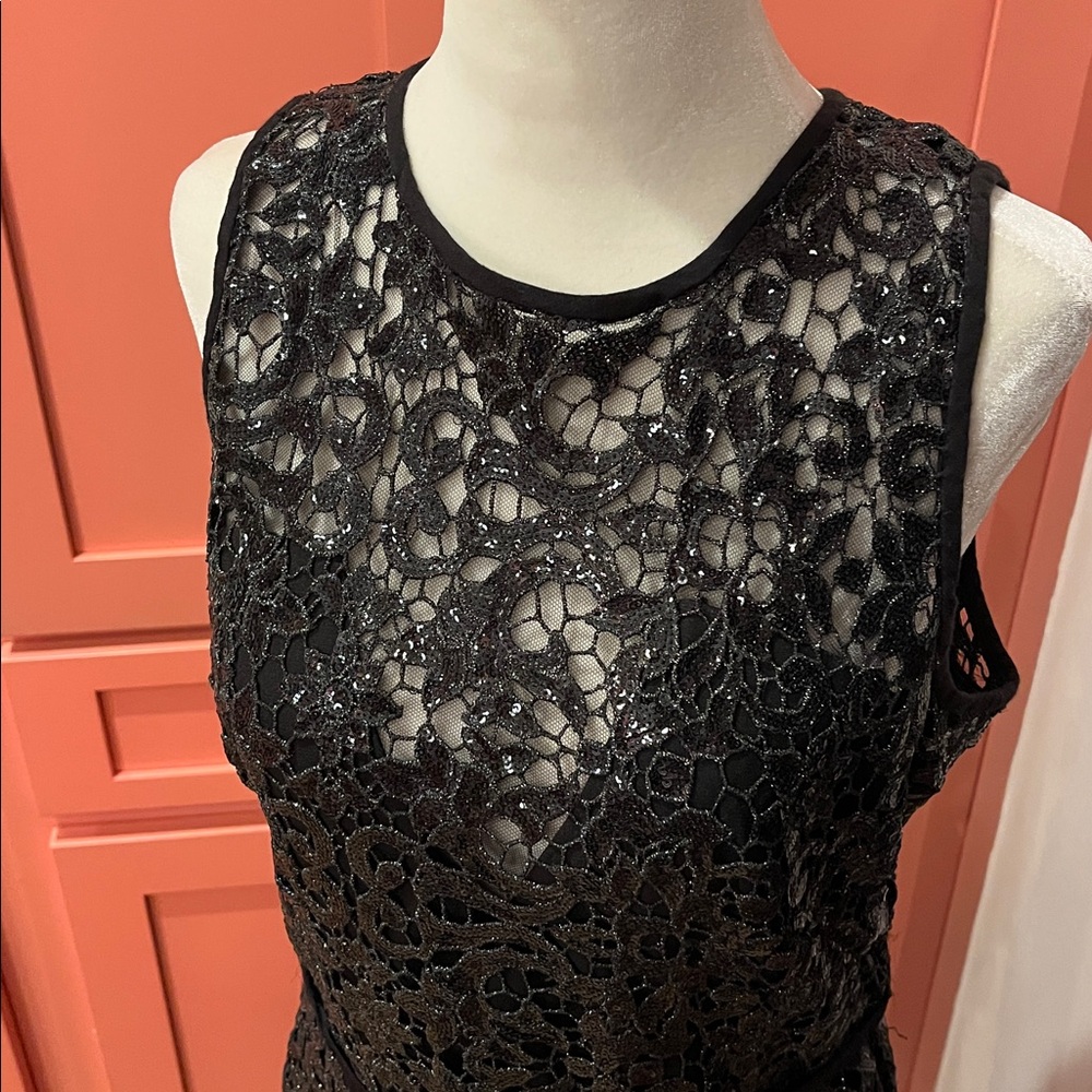 Theia Metallic Lace Gown - Picture 10 of 14